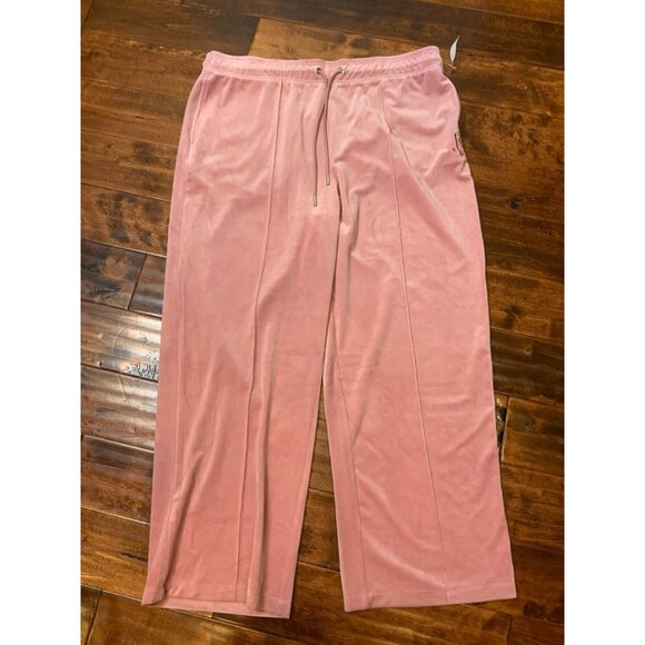 Juicy Couture Pink Velour Wide Leg Track Sweatpants, Size 2X, NWT! $99 - Picture 2 of 6